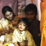 Dhanush with his wife and children