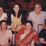 Madhuri Dixit with her parents and sisters