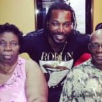 Chris Gayle with his Parents