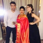 Hansika Motwani with her mother and brother