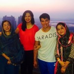 Sahil Khan with his mother and sisters
