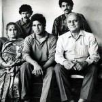 Ramesh Tendulkar with his wife and children