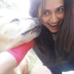 Kriti Kharbanda with her dog