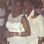 Dwayne Bravo with his mother