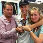Joe Root with his parents