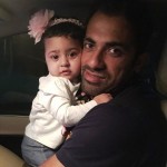 Wahab Riaz with his daughter