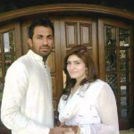Wahab Riaz with his wife