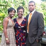 Chris Jordan with his mother and sister