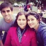 Pallavi Sharda with her mother and brother