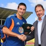 Shaun Marsh receiving Test cap from his father Geoff