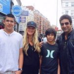Wasim Akram with his sons