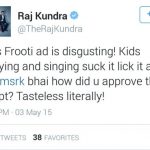 Raj Kundra tweet on Shah Rukh Khan Frooti ad