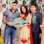 Amir Khan with his parents and siblings