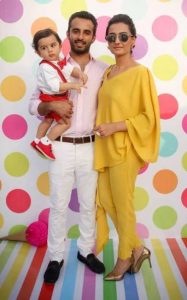 Momal Sheikh with her husband and son