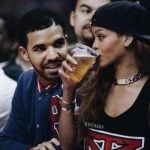 Rihanna and Drake at a sports event