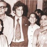Sunil Gavaskar with his parents and two sisters