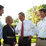 Tom Vilsack with his wife and two sons