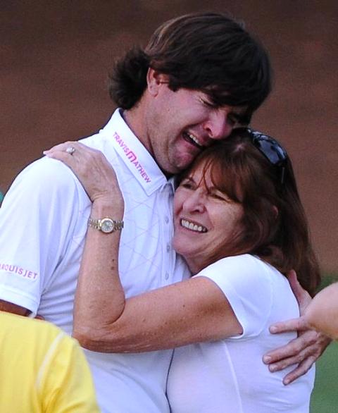 Bubba Watson with his wife