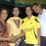 P.V.Sindhu with family