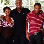 Usain Bolt with his parents and siblings