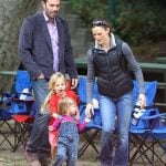 Ben Affleck with his wife and daughters