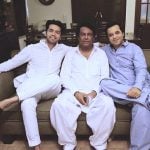 Fahad Mustafa with his father and brother