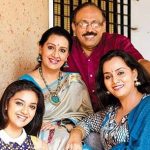 Keerthy Suresh with her parents and sister