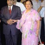 Mukesh Ambani with his mother Kokilaben Ambani