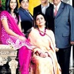 Mukesh Ambani with his wife and children