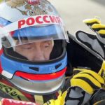 Putin driving an F1 car