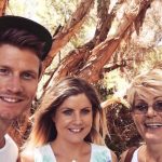 Richie Strahan with his mother and sister