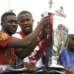 Yaya Toure with his brother kolo(left) and father Mory(right)
