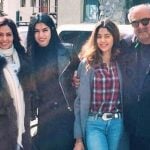 Jhanvi Kapoor with her parents and sister Khushi Kapoor