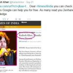 Kailash Kher Tweet for TOI