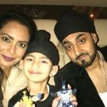 Manj Musik with wife Nindy Kaur and son Anoop