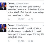 Cesaro controversial tweets