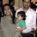 Kunal Kapur with his wife and son