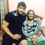 Pawan Kumar with his mother