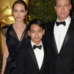 Angelina Jolie with Maddox and Brad Pitt