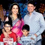 Madhuri Dixit with her children and husband