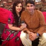Misbah Ul Haq with his wife Uzma Khan