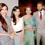 Soha Ali Khan with her mother, brother and sister
