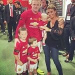 Wayne Rooney with his children Kai Wayne(eldest) Klay Anthony and Kit Josheph and Wife