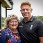 Jonny Bairstow with his mother Janet Bairstow
