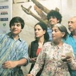 Naseeruddin Shah with present wife Ratna, daughter Heeba and sons