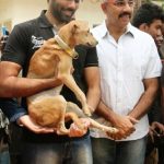 Sathyaraj adopted a stray dog