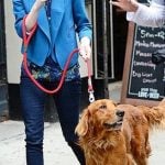 Emma Stone with her dog Ren