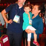 Maryam Mirzakhani with her husband and daughter