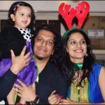Nikhil Uzgare with wife and daughter