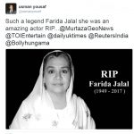 Farida Jalal Death Hoax